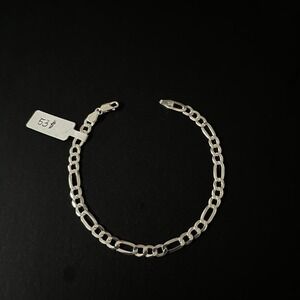 Esclava‎ De Plata 925 Con Tejido Figaro,925 Silver Bracelet 9 Inch